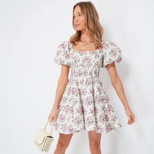 Tuckernuck Hyacinth House Aurelia Floral Puff Sleeve Mini Dress
